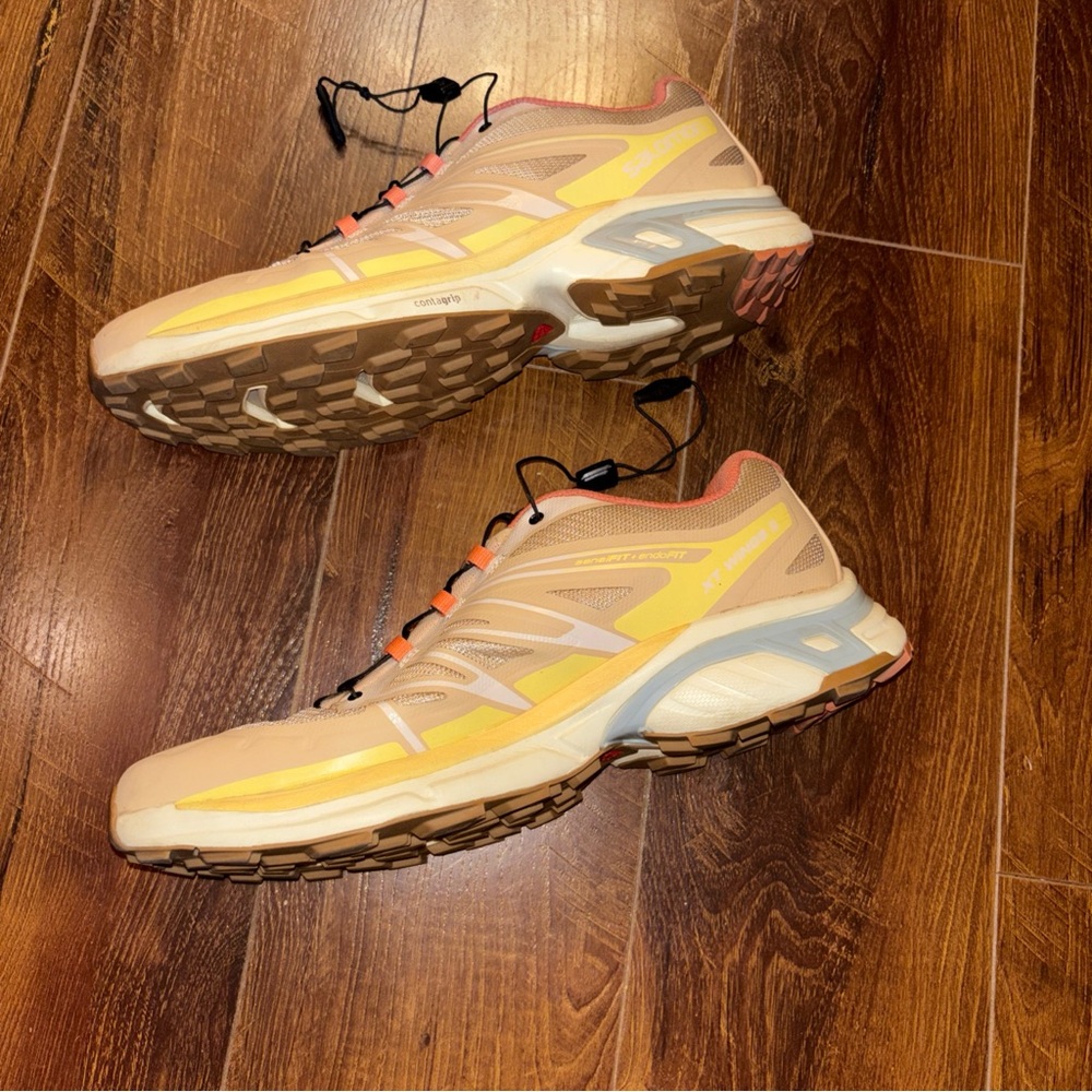 Salomon Beige and Coral XT-WINGS Trail Sneakers - Picture 7 of 10